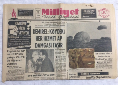Milliyet Gazetesi 27 Eylül 1975 - DemirelKöydeki Her Hizmet AP Damgası Taşır - GZ17693 - 1