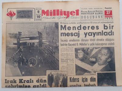 Milliyet Gazetesi - 27 Haziran 1955 - Menderes Bir Mesaj Yayınladı GZ112079 - 1