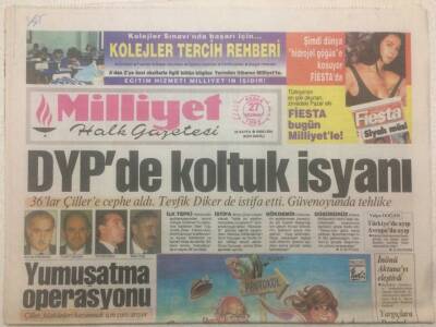 Milliyet Gazetesi 27 Haziran 1993 - DYPde Koltuk İsyanı GZ51537 - 1