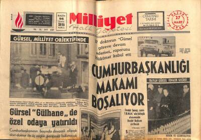 Milliyet Gazetesi 27 Mart 1966 - Cumhurbaşkanlığı Makamı Boşalıyor GZ59709 - 1