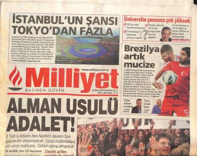 Milliyet Gazetesi 27 Mart 2013 - Rum Bankalarına Polis Koruması - Justin Bieberı Soydular GZ124675 - 1