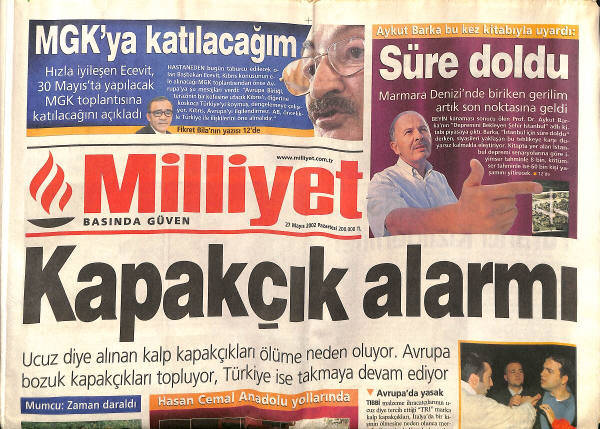 Milliyet Gazetesi 27 Mayıs 2002 - Roma'daki Nikaha Esma Sultan'da Düğün - Ecevit: MGK'ya Katılacağım GZ157417 - 1