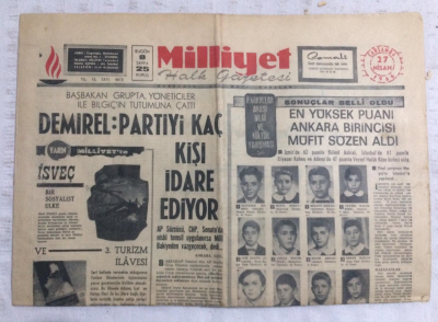 Milliyet Gazetesi 27 Nisan 1966 - Demirel Partiyi Kaç Kişi İdare Ediyor - GZ19266 - 1