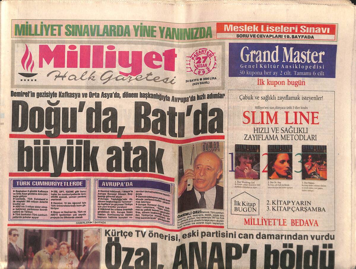 Milliyet Gazetesi 27 Nisan 1992 - PTT'ye Sabotaj Mı? - Beşiktaş Şampiyon Gibi GZ149521 - 1
