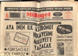 Milliyet Gazetesi 27 Şubat 1969 - Aya İnen İlk Astronot , Apollo-9 Uzaya Atılıyor GZ58866 - 1