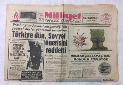 Milliyet Gazetesi 28 Ağustos 1974 - Türkiye Dün Sovyet Önerisini Reddetti - GZ17092 - 2