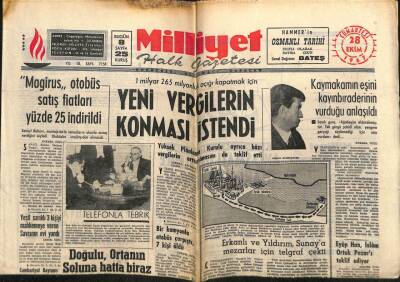 Milliyet Gazetesi 28 Ekim 1967 - Yeşil Sarıklı Üç Kişiyi Mahkemeye Veren Savcının Evi Yandı GZ58805 - 1