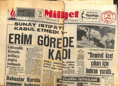 Milliyet Gazetesi - 28 Ekim 1971 - Cevdet Sunay Nihat Erimin İstifasını Kabul Etmedi GZ110820 - 1