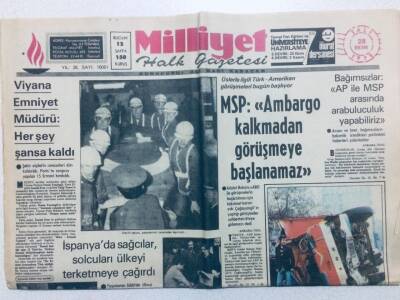 Milliyet Gazetesi 28 Ekim 1975 MSPAmbargo Kalkmadan Görüşmeye Başlanamaz GZ42681 - 1