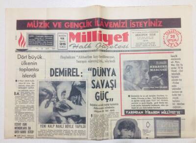Milliyet Gazetesi 28 Eylül 1968 - Demirel Dünya Savaşı Güç GZ53708 - 1