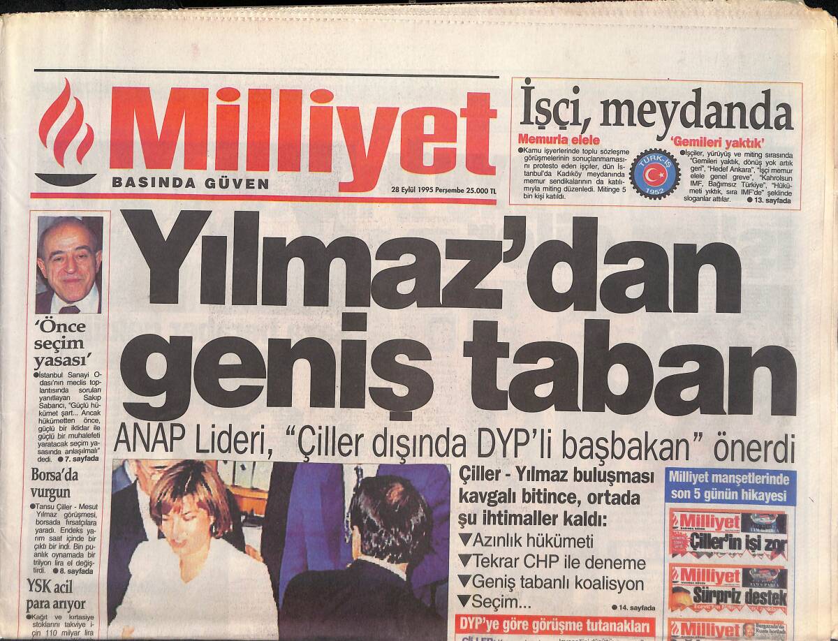 Milliyet Gazetesi 28 Eylül 1995 - Fenerbahçe'de Büyük Suçlama - Manukyan Bilmecesi GZ132619 - 1