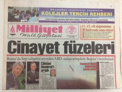 Milliyet Gazetesi 28 Haziran 1993 - Cinayet Füzeleri GZ35848 - 1
