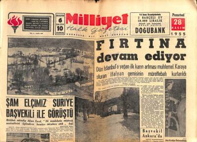 Milliyet Gazetesi 28 Kasım 1955 - Şam Elçimiz Suriye Başvekili İle Görüştü GZ59662 - 1
