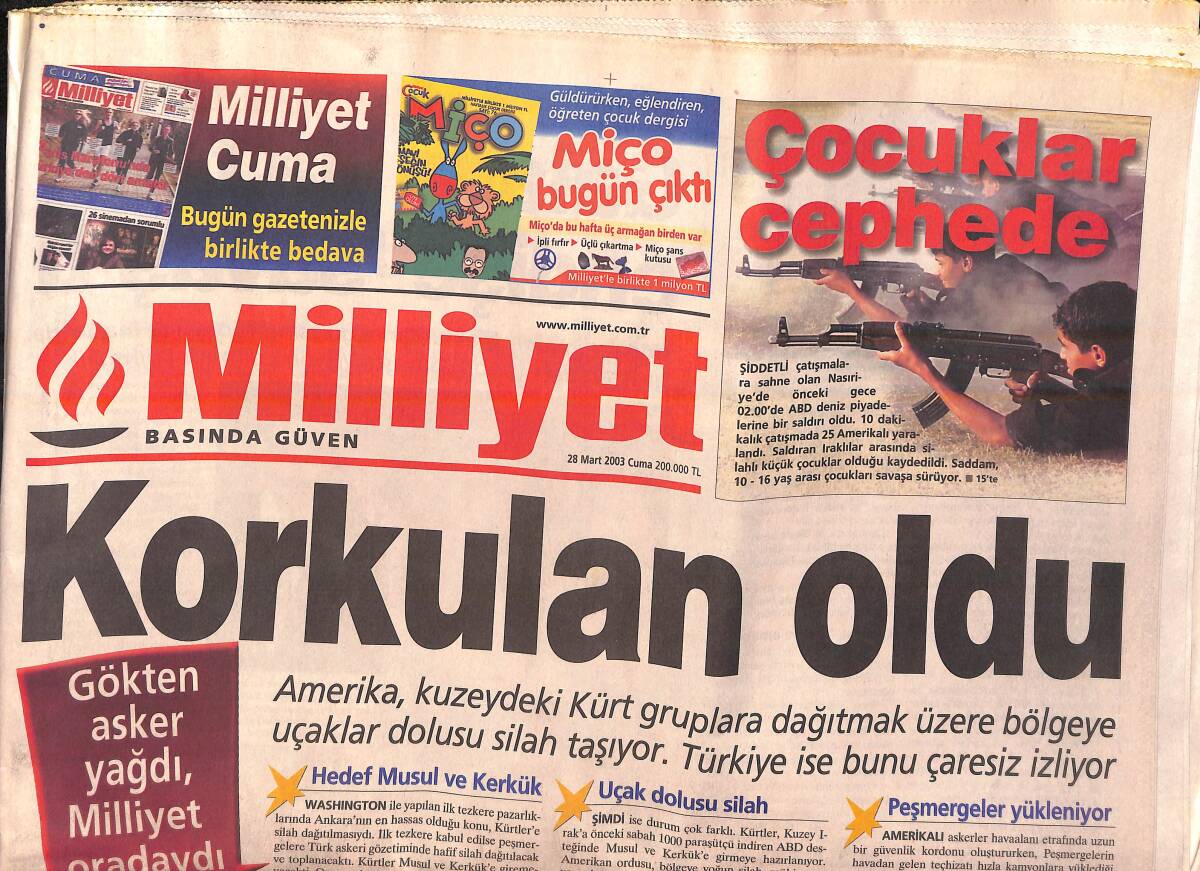 Milliyet Gazetesi 28 Mart 2003 - Hande Ataizi Eski Sevgilisini Görünce Bozuldu - ABD'nin Kürt Cephesi GZ157175 - 1