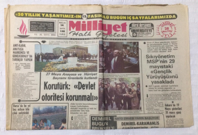 Milliyet Gazetesi 28 Mayıs 1975 - Korutürk Devlet Otoritesi Korunmalı - GZ15813 - 1