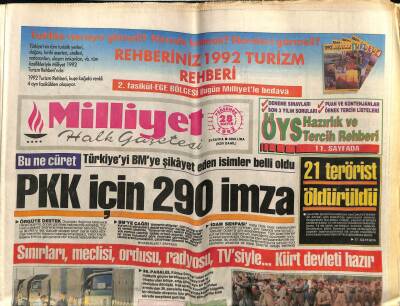 Milliyet Gazetesi 28 Mayıs 1992 - Sınırları, Meclisi, Ordusuyla Kürt Devleti Hazır GZ61646 - 1