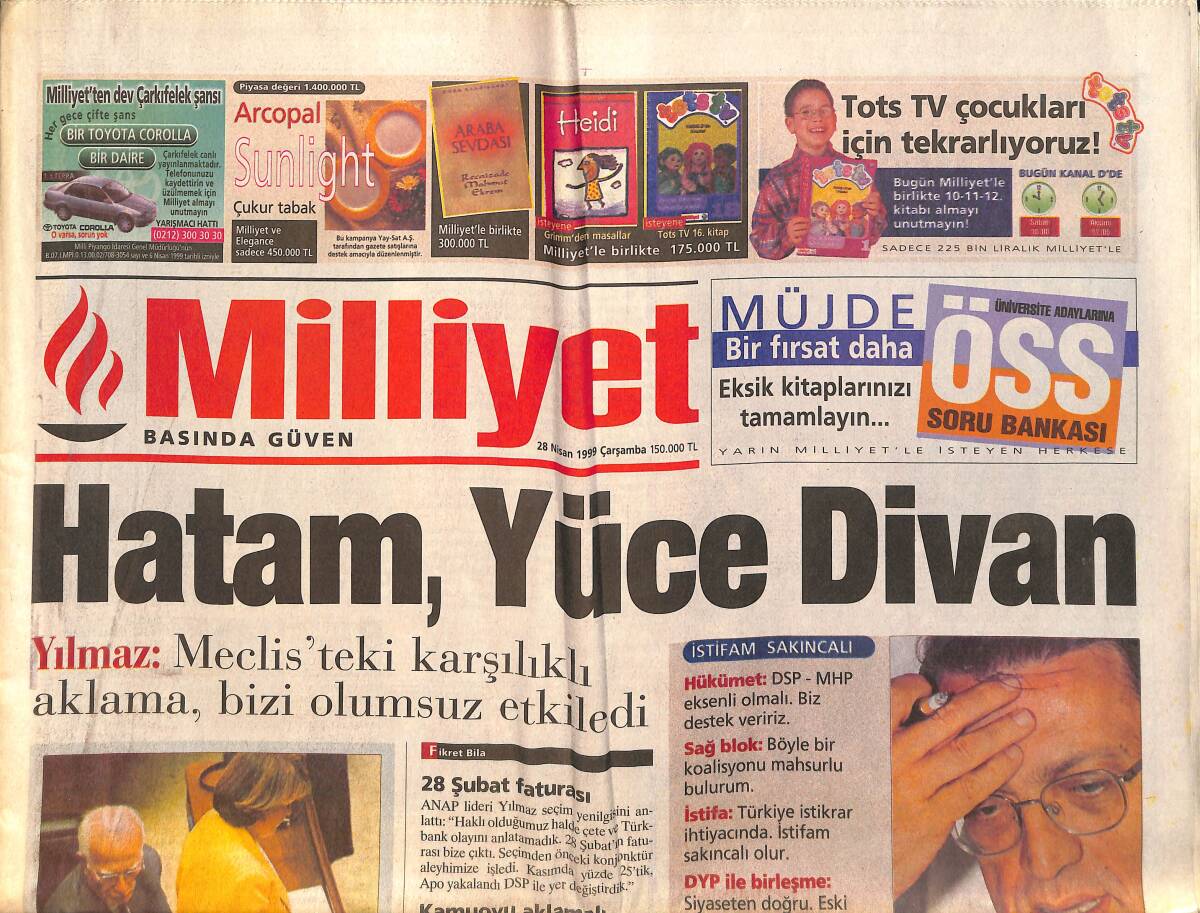 Milliyet Gazetesi 28 Nisan 1999 - Galatasaray'a Kalite Belgeseli - Masonların Glasnost Dönemi GZ3301 - 1