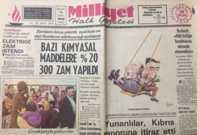 Milliyet Gazetesi 28 Ocak 1975 - Yunanlılar Kıbrıs Raporuna İtiraz Etti - GZ12657 - 1