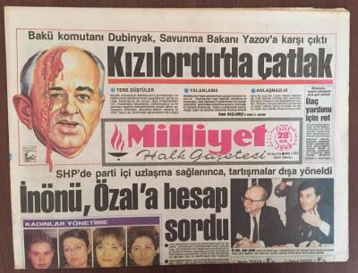 Milliyet Gazetesi 28 Ocak 1990 - İnönü , Baykalın Dengeli Yönetim Uzlaşması GZ10302 - 2