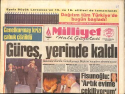Milliyet Gazetesi 28 Temmuz 1993 - Demirel'den Çiller'e: Bizim Aramız İyi Aksini Söyleyene İnanma - Fenerbahçe'ye Şampiyon Modeli GZ2551 - Gökçekoleksiyon