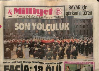 Milliyet Gazetesi - 29 Ağustos 1986 - Celal Bayar İçin Görkemli Tören GZ110840 - 1