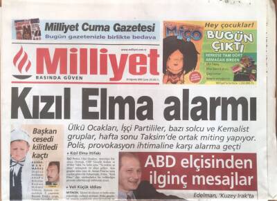 Milliyet Gazetesi 29 Ağustos 2003 - Kızıl Elma Alarmı GZ1727 - 2