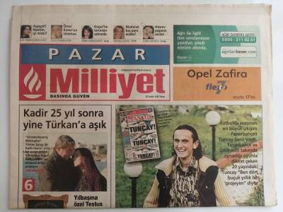Milliyet Gazetesi 29 Aralık 2002 Kadir 25 Yıl Sonra Yine Türkana Aşık -GZ14551 - 1