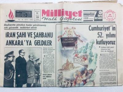 Milliyet Gazetesi 29 Ekim 1975 - İran Şahı Ve Şahbanu Ankaraya Geldiler - GZ42687 - 1