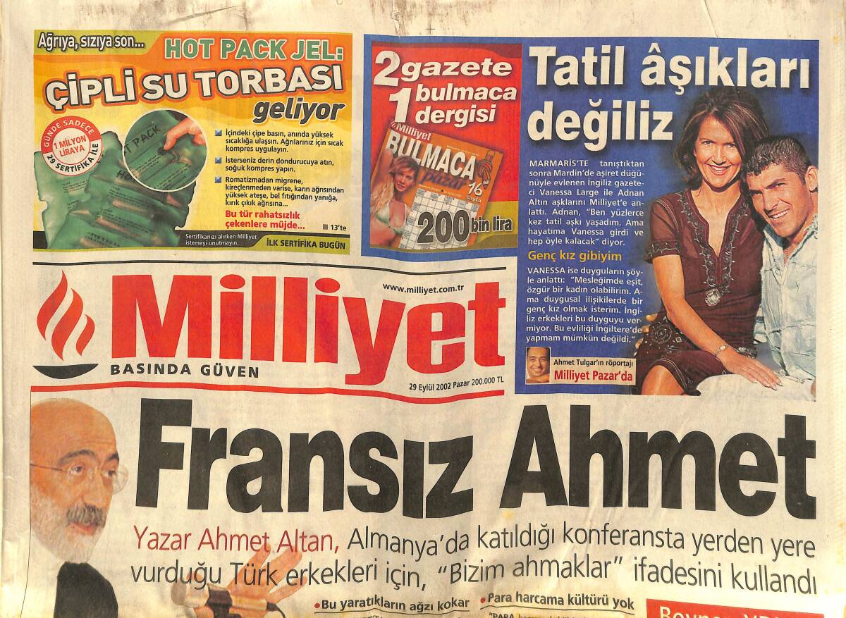Milliyet Gazetesi 29 Eylül 2002 - Matador Tarkan - Elvis Presley , 25. Ölüm Yılı Sebebiyle Tüm Dünyada Anılıyor GZ157313 - 1