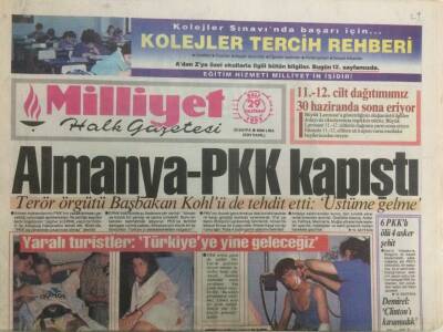 Milliyet Gazetesi 29 Haziran 1993 - Almanya PKK Kapıştı GZ35851 - 1