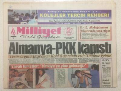Milliyet Gazetesi 29 Haziran 1993 - Almanya PKK Kapıştı GZ51539 - 1