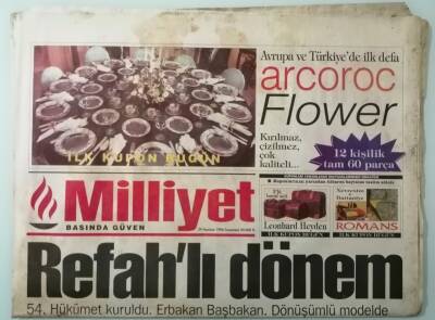 Milliyet Gazetesi 29 Haziran 1996 Refahın Adil Düzeni Yola Geldi -GZ33486 - 1