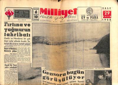 Milliyet Gazetesi 29 Kasım 1955 - Adnan Menderesin Gurup Toplantısında İzahat Vermesi Bekleniyor GZ59661 - 1