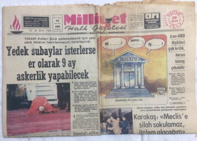 Milliyet Gazetesi 29 Kasım 1979 - Yedek Subaylar İsterlerse Er Olarak 9 Ay Askerlik Yapabilecek - GZ21218 - 1