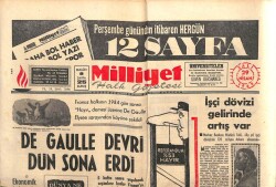 Milliyet Gazetesi 29 Nisan 1969 - De Gaulle Devri Sona Erdi GZ103563 - 2