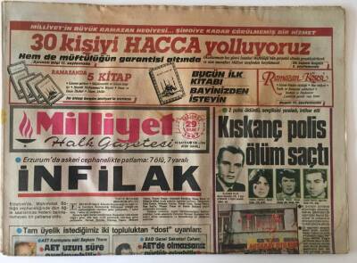 Milliyet Gazetesi 29 Nisan 1987 - Erzurumda Askeri Cephanelikte Patlama 7 Ölü , 7 Yaralı GZ16219 - 2