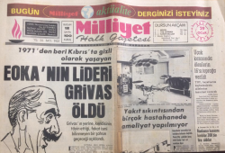 Milliyet Gazetesi 29 Ocak 1974 - Eokanın Lideri Grivas Öldü - GZ12686 - 2