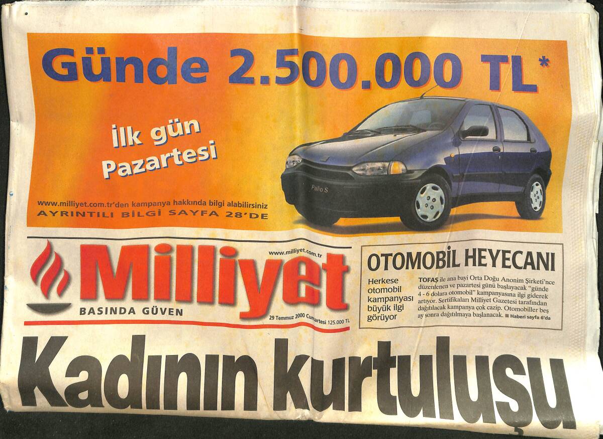 Milliyet Gazetesi 29 Temmuz 2000 - Müjdat Gezen: Artık Yoğun Çalışmak Yok - Topkapı Havaya Uçuyordu GZ157281 - 1