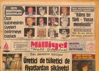 Milliyet Gazetesi 3 Aralık 1983 - Hülya Koçyiğit TRT Sınavında, Saltık Kara, Saddam Hüseyin, Yılın Sporcusu Adayları GZ126407 - 1