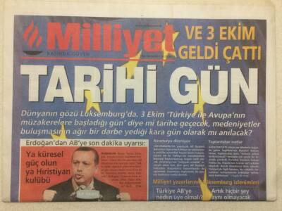 Milliyet Gazetesi 3 Ekim 2005 - 3 Ekim Geldi Çattı,Tarihi Gün GZ51653 - 1