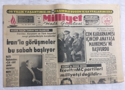 Milliyet Gazetesi 3 Haziran 1975 - İranla Görüşmeler Bu Sabah Başlıyor - GZ17725 - 2