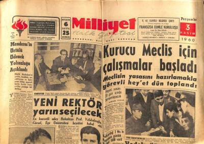 Milliyet Gazetesi 3 Kasım 1960 - Menderesin Örtülü Ödenek Yolsuzluğu Açıklandı GZ59823 - 2