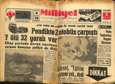 Milliyet Gazetesi - 3 Mayıs 1962 - Hilmi Oben APden Ayrıldı GZ110748 - 1