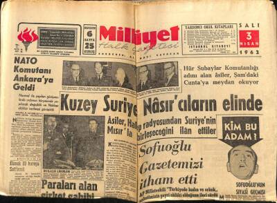 Milliyet Gazetesi 3 Nisan 1962 - Kuzey Suriye Nasırcıların Elinde GZ58737 - 1