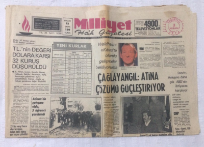 Milliyet Gazetesi 3 Nisan 1976 - Çağlayangil Atina Çözümü Güçleştiriyor - GZ17547 - 2