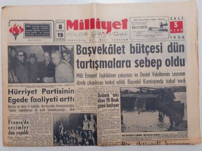 Milliyet Gazetesi - 3 Ocak 1956 - Başvekalet Bütçesi Tartışmalara Sebep Oldu GZ112108 - 1
