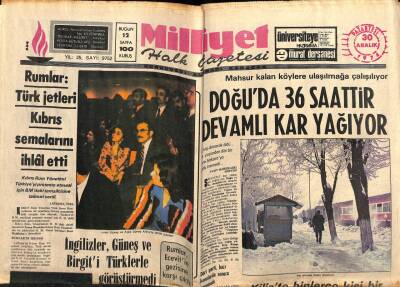 Milliyet Gazetesi 30 Mart 1974 - RumlarTürk Jetleri Kıbrıs Semalarını İhlal Etti GZ59729 - 1