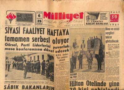 Milliyet Gazetesi 30 Mayıs 1961 - Hilton Otelinde Yine 30 Kişi Zehirlendi, Abdi İpekçi Güreşçilerle Beraber GZ77339 - 1