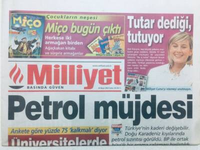 Milliyet Gazetesi - 30 Mayıs 2003 - Petrol Müjdesi, Üniversitelerde Türban Yasağı GZ46025 - 2