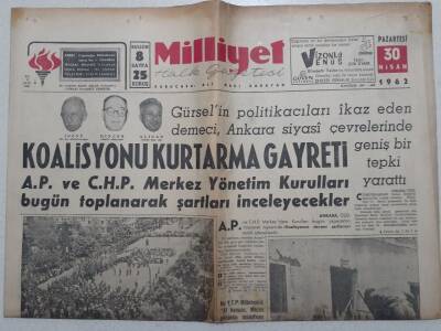 Milliyet Gazetesi - 30 Nisan 1962 - Erbaa Olayı İçin Tahkikat Açıldı GZ112215 - 1
